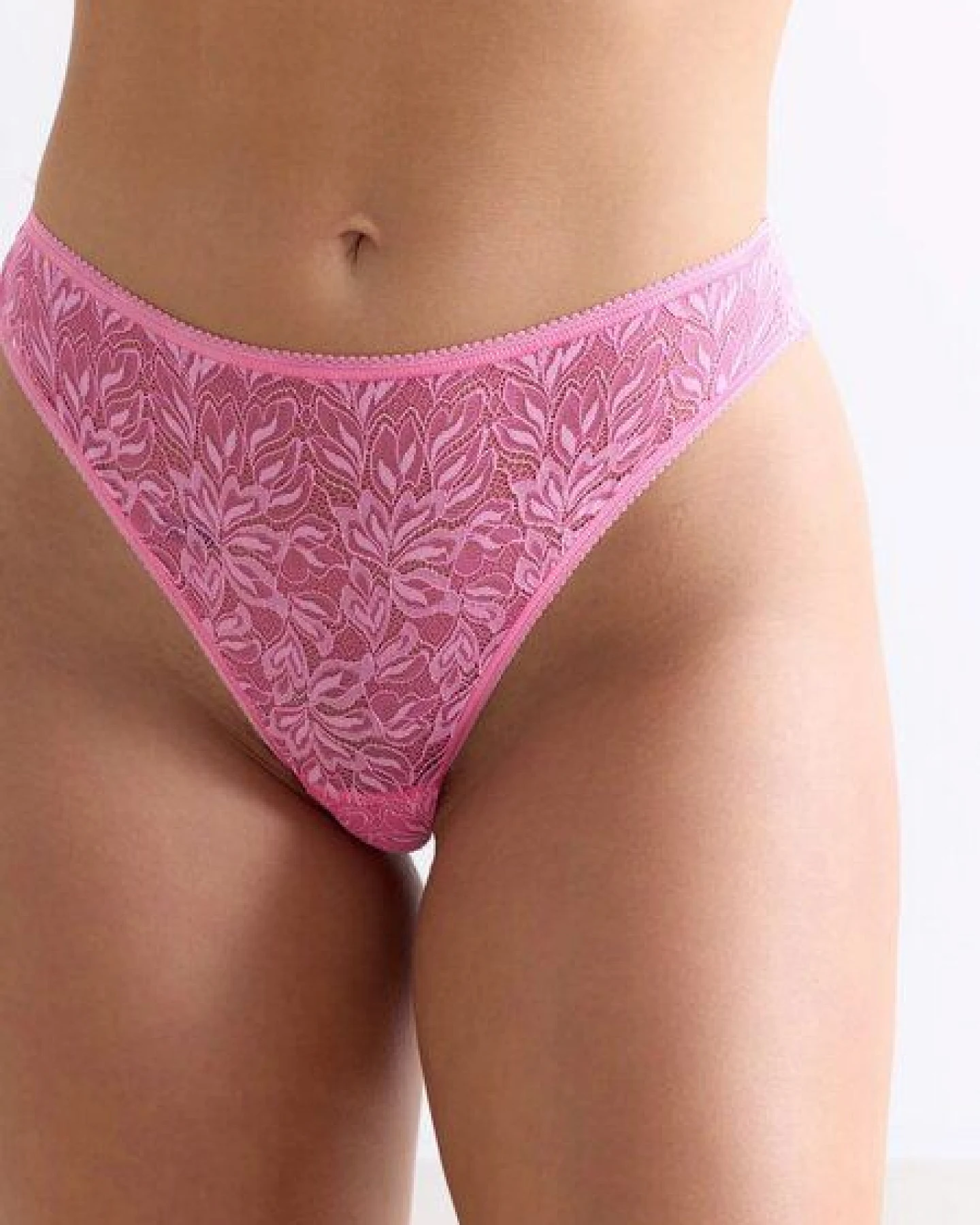 erlich textil Iconic Lace High Waist Brazil String mit Spitze, made in Europe – Ansicht 2