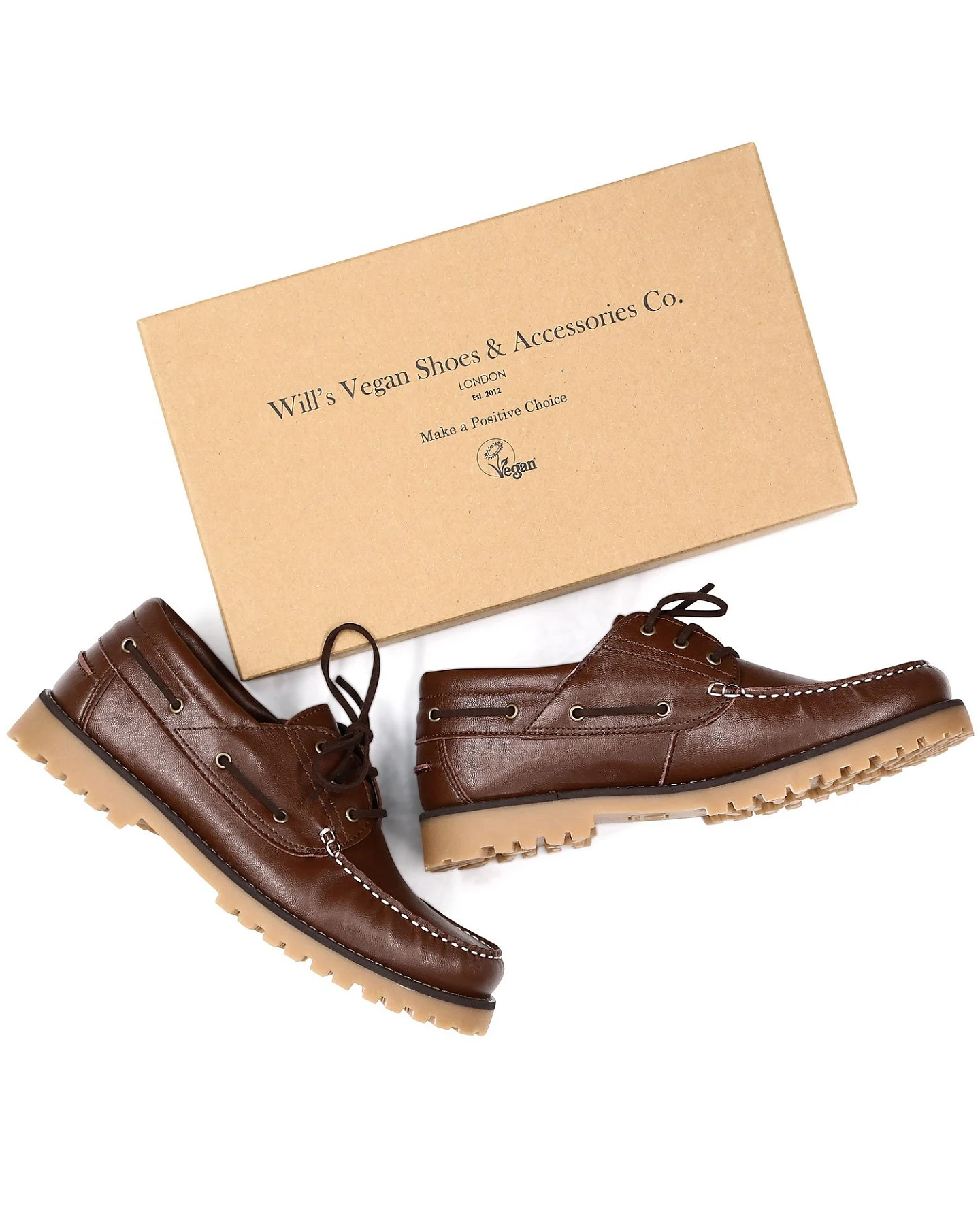 Will's Vegan Store Herren vegan Bootsschuhe Braun – Ansicht 2