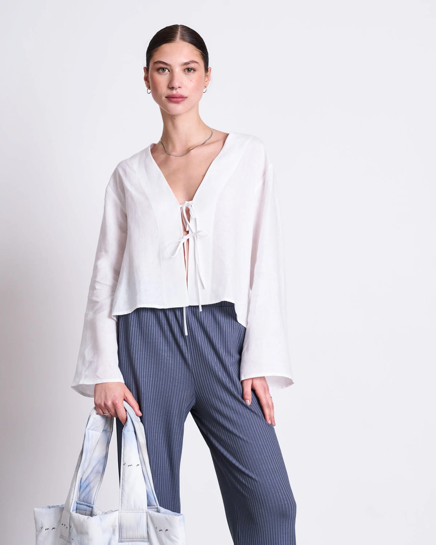 JAN 'N JUNE Damen vegan Bluse Skagen Weiß – Ansicht 2