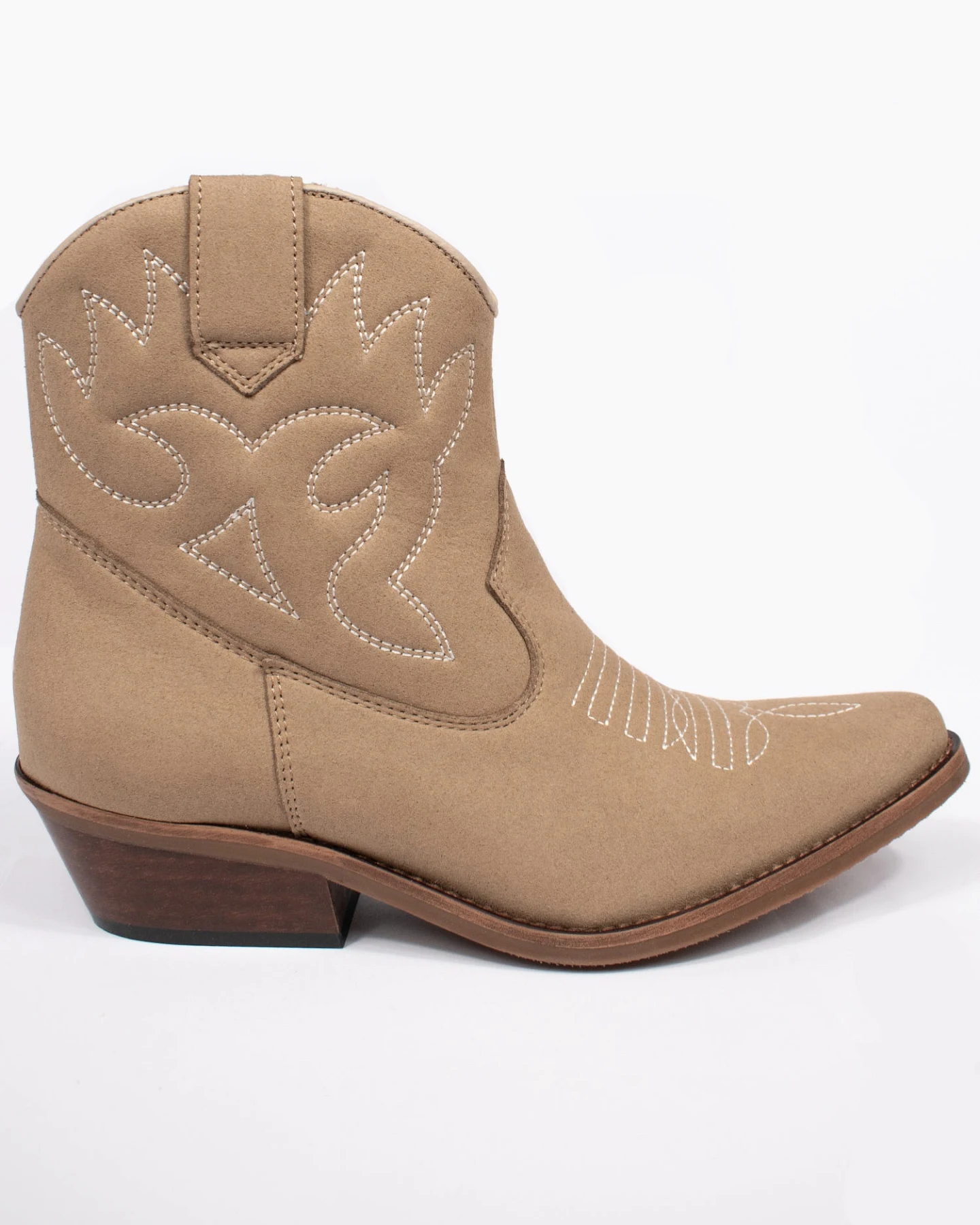 Will's Vegan Store Damen vegan Westernstiefel Niedrig Sand Veganes Wildleder – Ansicht 2