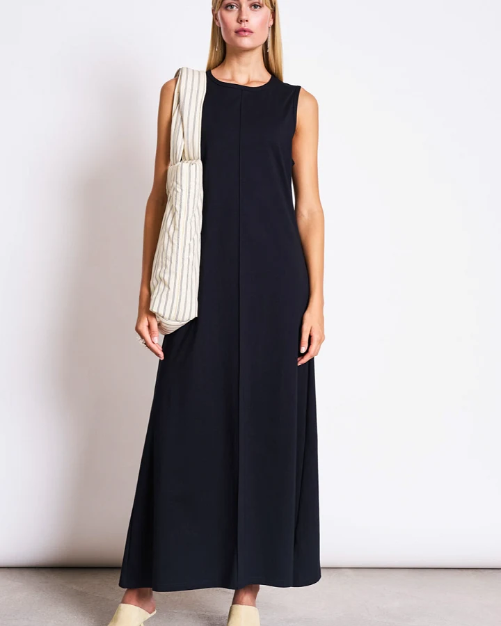 JAN 'N JUNE Damen vegan Maxikleid Ärmelloses Calia Schwarz