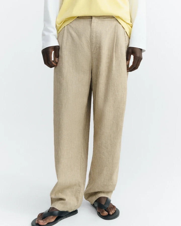 Thinking MU Herren vegan Hose Karotte Sigurd Raw Ecru