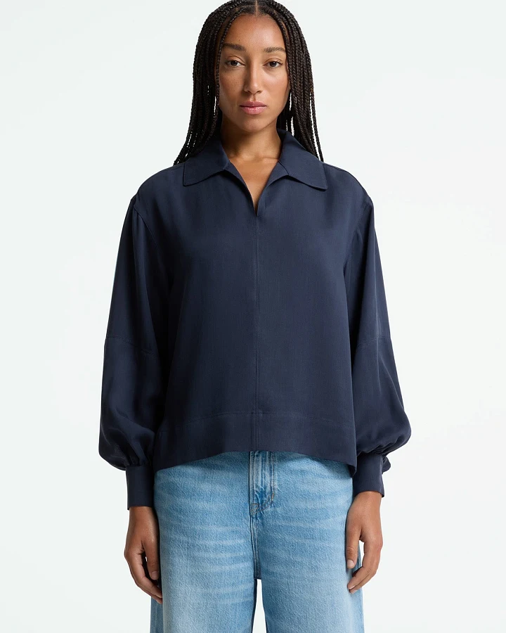 Kings of Indigo Damen vegan Bluse Rheana Kleid Blues