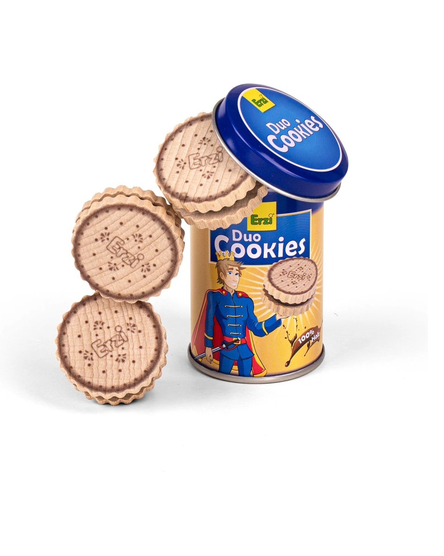 Duo Cookies in der Dose 3 Stück Holzkekse und Dose – Ansicht 2