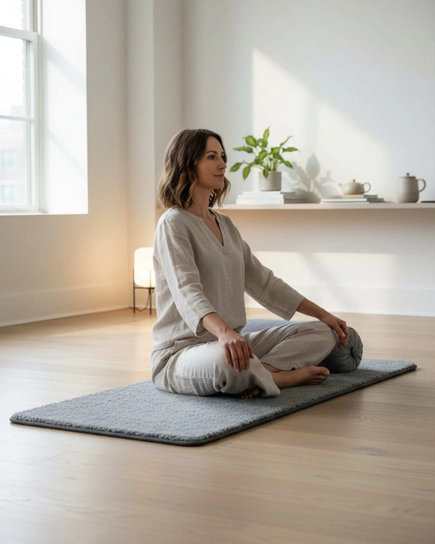 Casall Yogamatte Schurwolle - Dark Grey – Ansicht 3