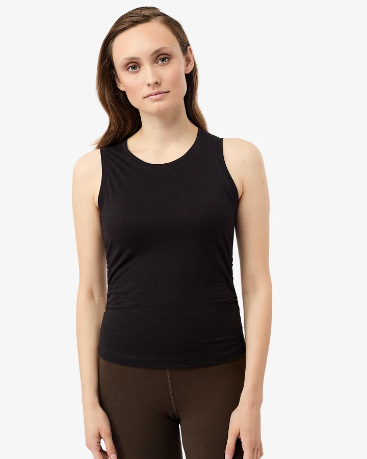 Mandala Cropped Ruffled Top - Black L