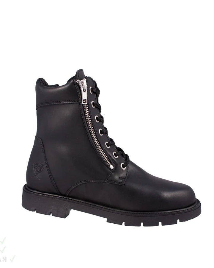 NAE Vegan Shoes Sira Zip Black