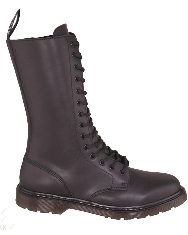 Shoezuu 14 Eye Zip Uk Boots Black