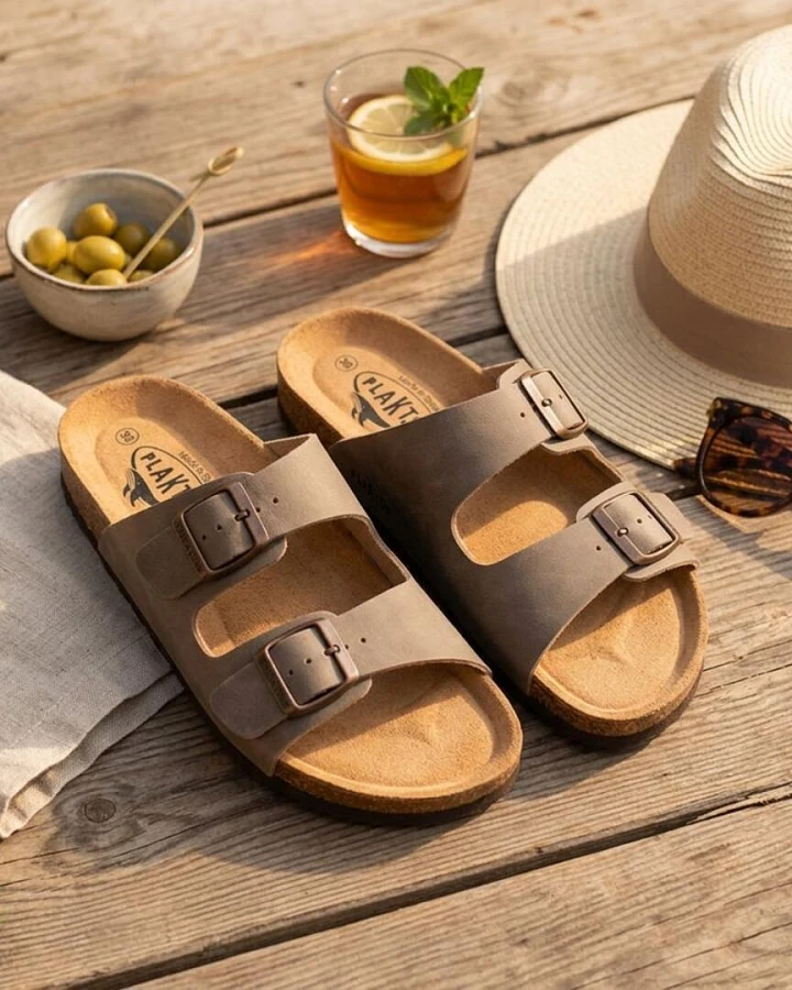 Plakton Sandalen 2 Farben Two Strap Beta Tapir braun