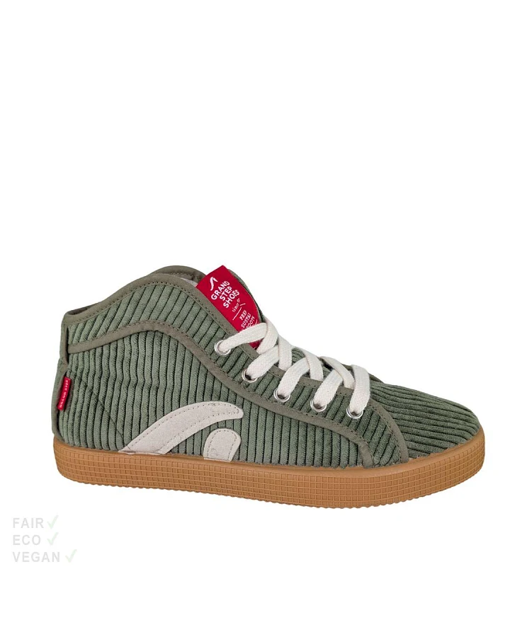 Grand Step Shoes Taylor High Top Sneaker Cord olive