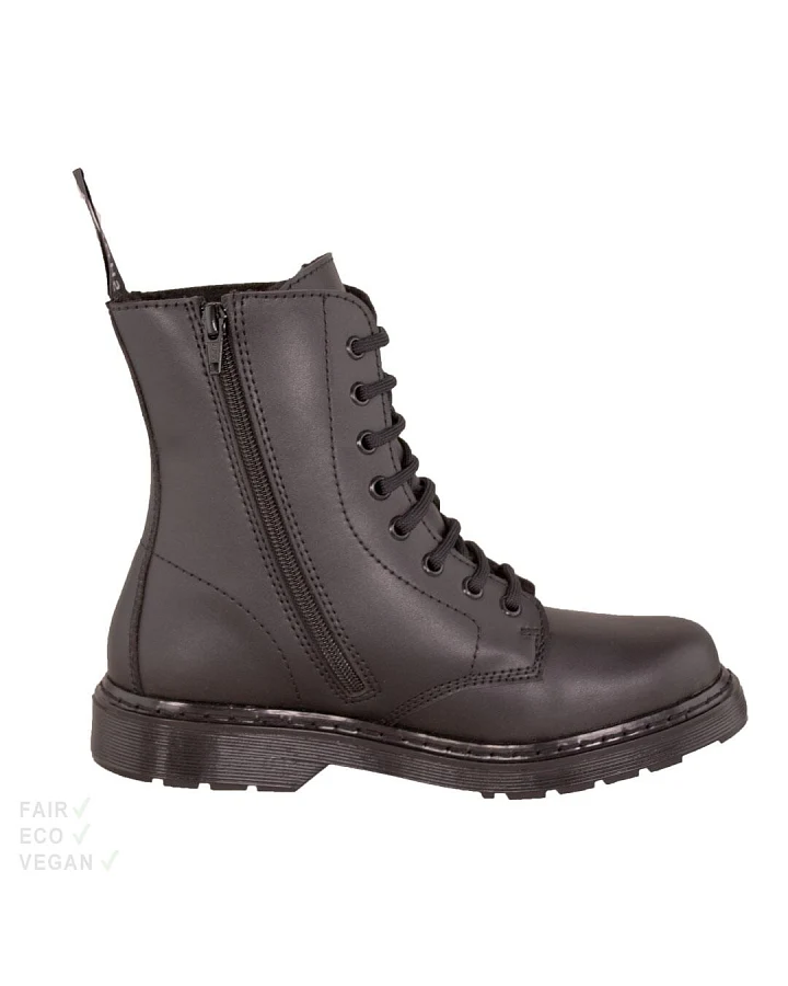 Shoezuu 8 Eye UK Zip-Boot Winter Black Mono