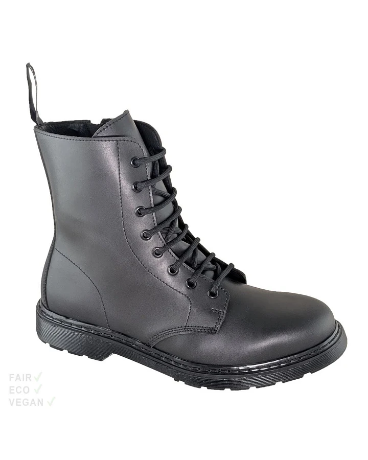 Shoezuu 8 Eye UK Zip-Boots black mono
