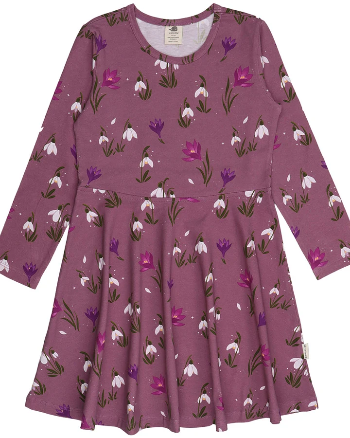 Walkiddy - Drehkleid "Schneeflocken" mauve