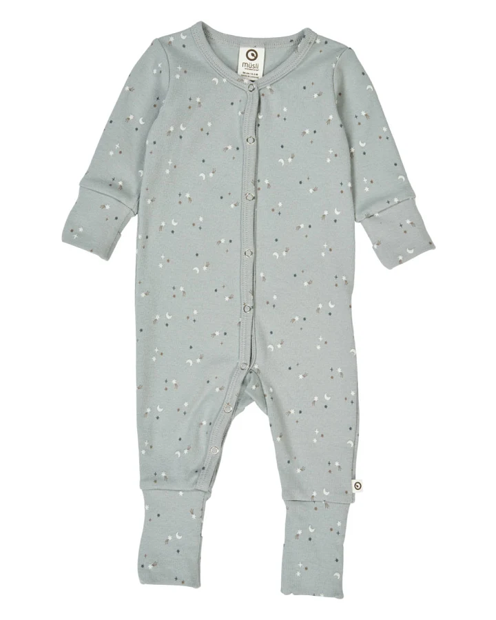 Müsli by green Cotton - Frühchen-Strampler "Sterne" stormy blue