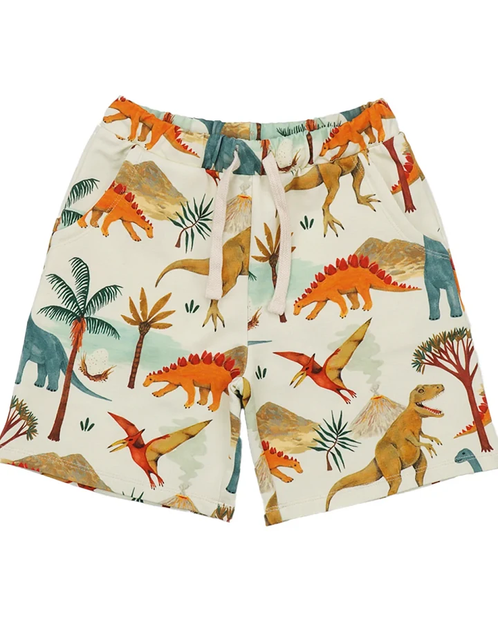 Walkiddy - Sweat-Shorts "Dinosaurier-Welt" natur-bunt