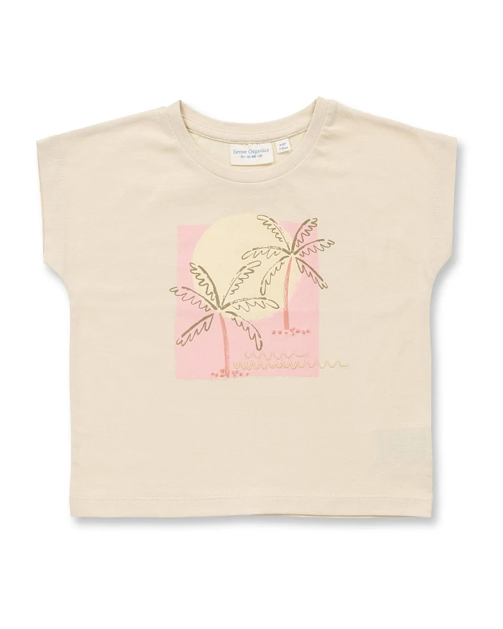 Sense Organics - Top "Palmen" hellbeige