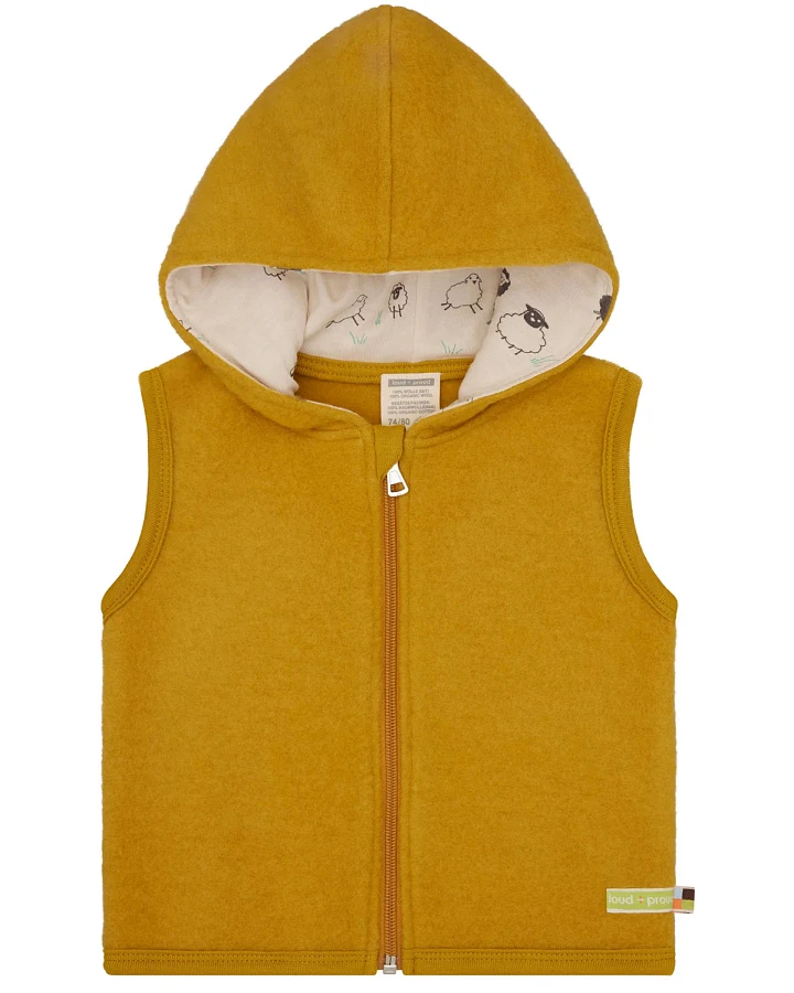 loud + proud - Wollfleece-Weste curry