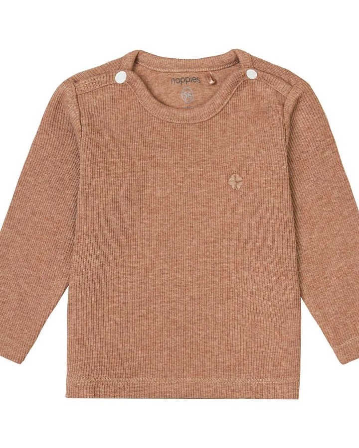 Noppies - Langarmshirt "Ripp" orangebraun melange