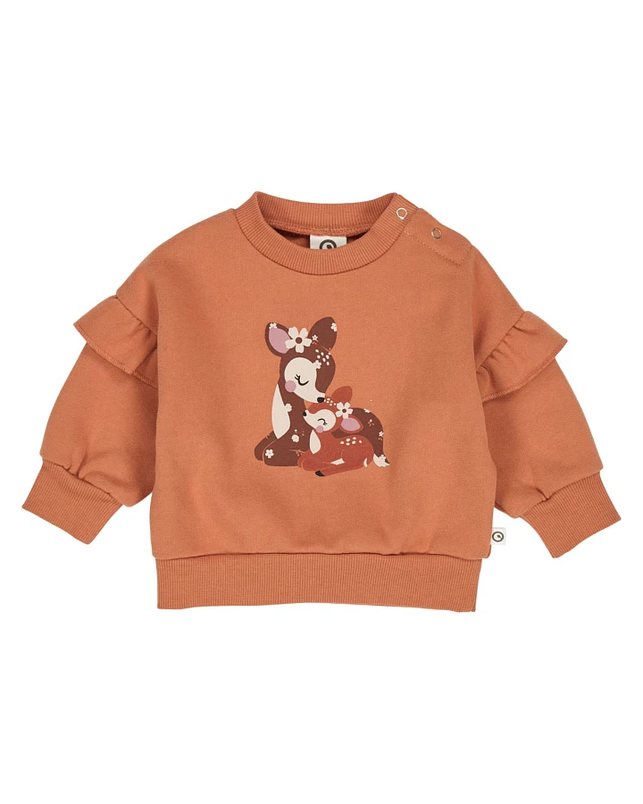 Müsli by green Cotton - Sweatshirt "Rehkitz" terracotta
