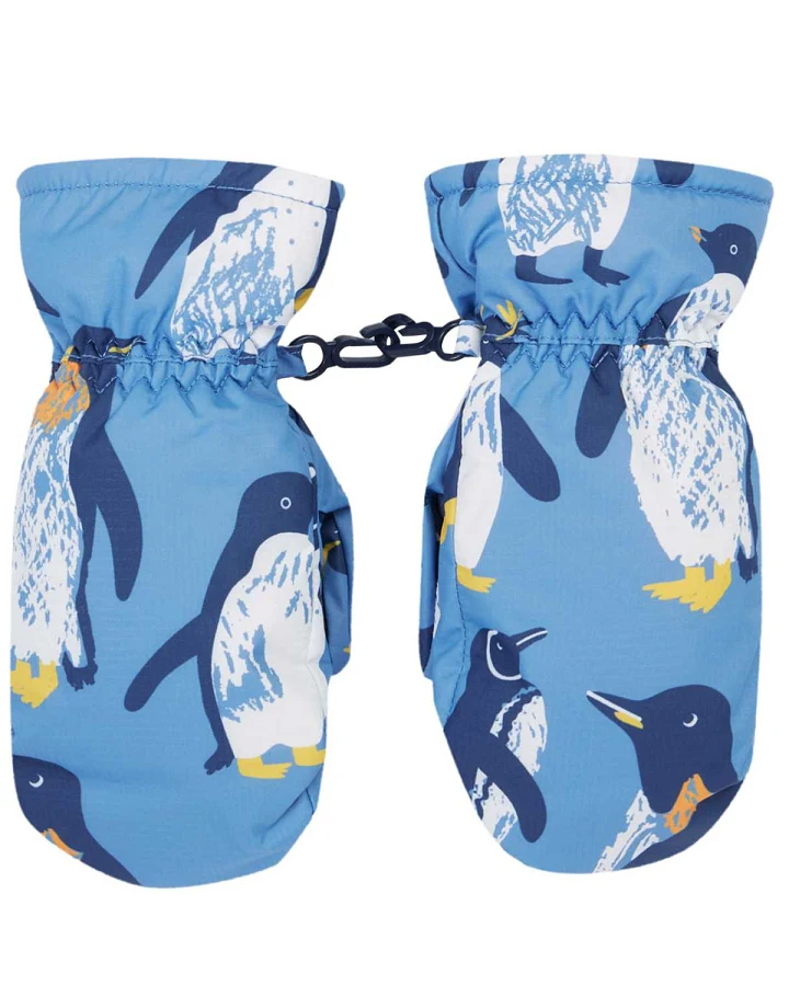 Frugi - Handschuhe/Fäustlinge "Pinguin" blau 116-128
