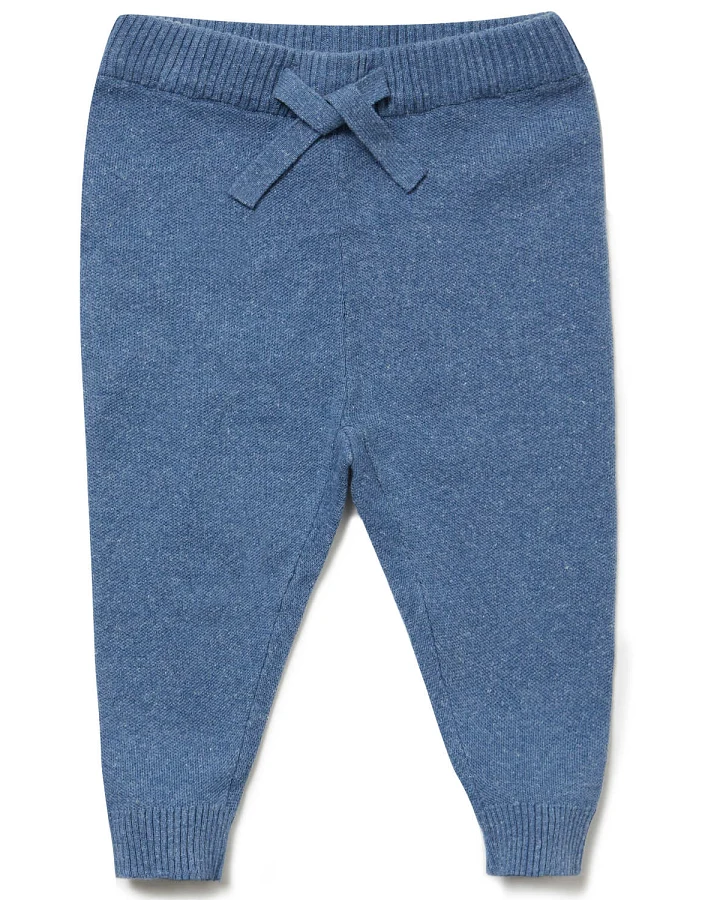 puri organic - Strickhose mit Leinen navy