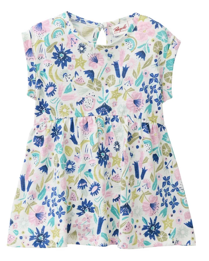 People Wear Organic - Sommerkleid "Tropical" rosa-blau