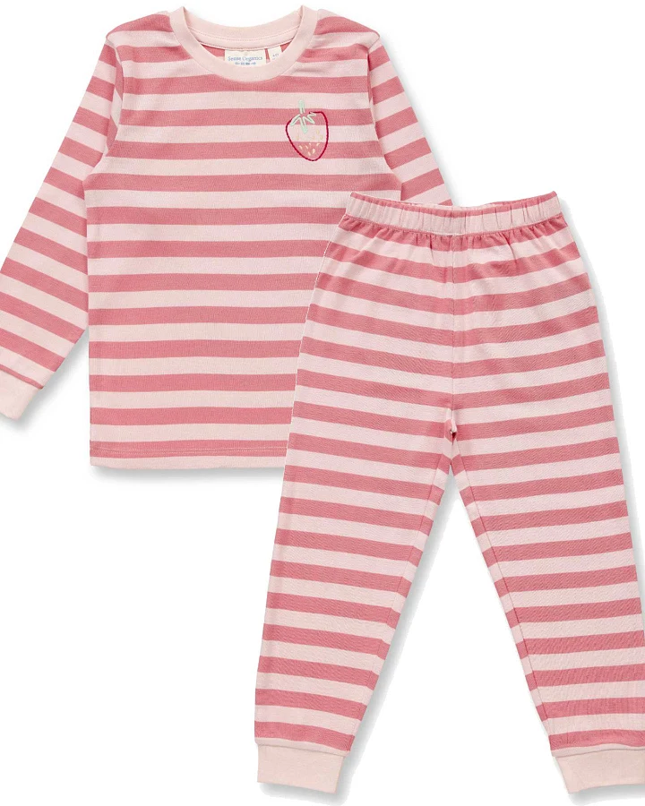Sense Organics - Schlafanzug "Erdbeere" hellpink gestreift