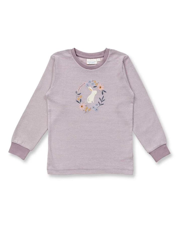 Sense Organics - Schlafanzug "Bunny" gestreift mauve