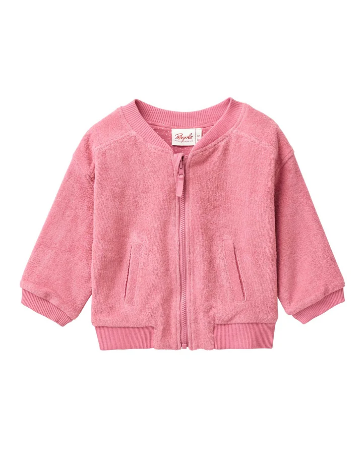 People Wear Organic - Frottee-Wendejacke himbeerrot