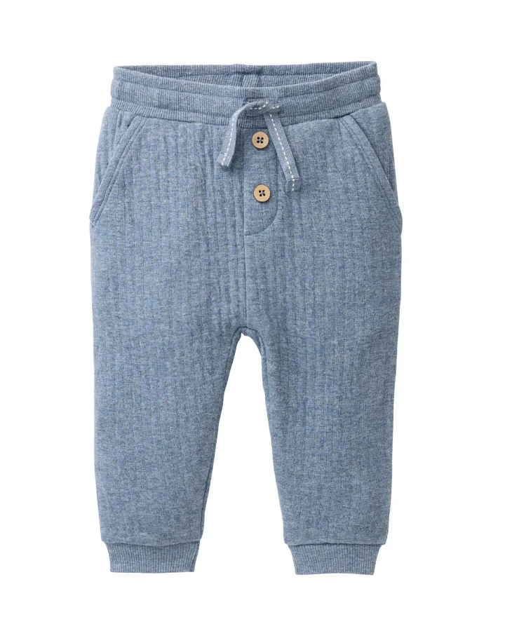 People Wear Organic - Sweat-Hose "Struktur" rauchblau melange