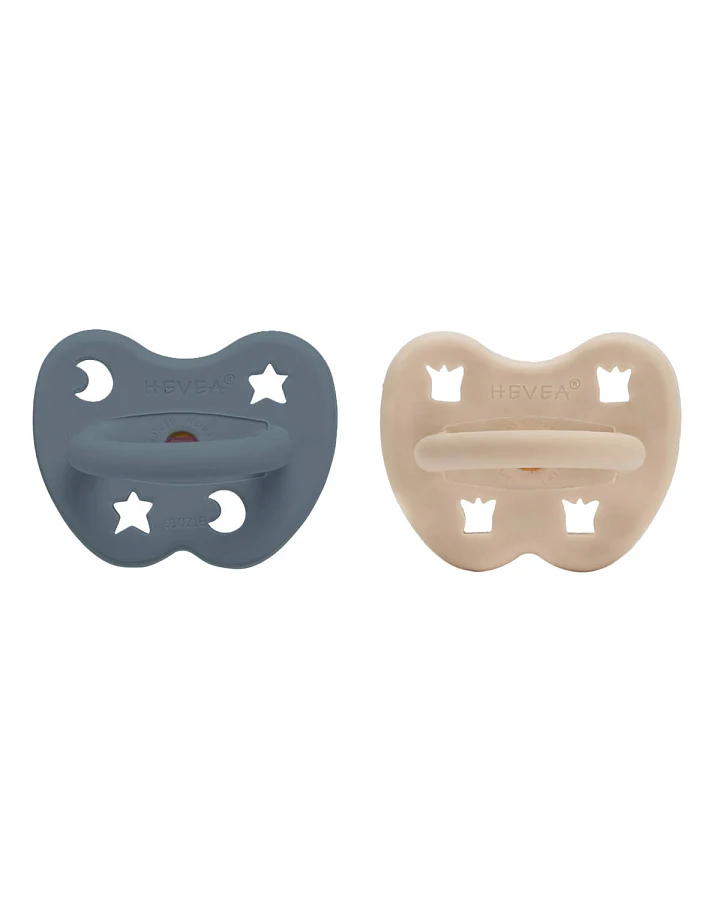 Hevea - Schnuller 2er-Pack kiefergerecht "sand & ocean blue" 3-36 Monate