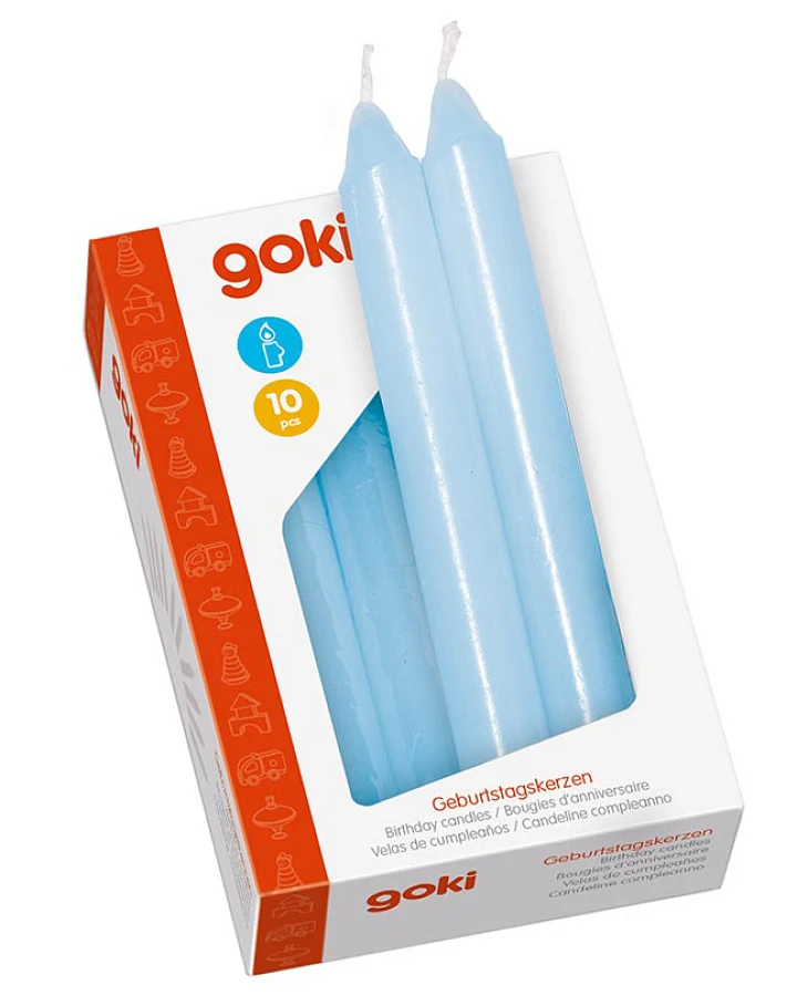 goki - Geburtstagskerzen Set hellblau