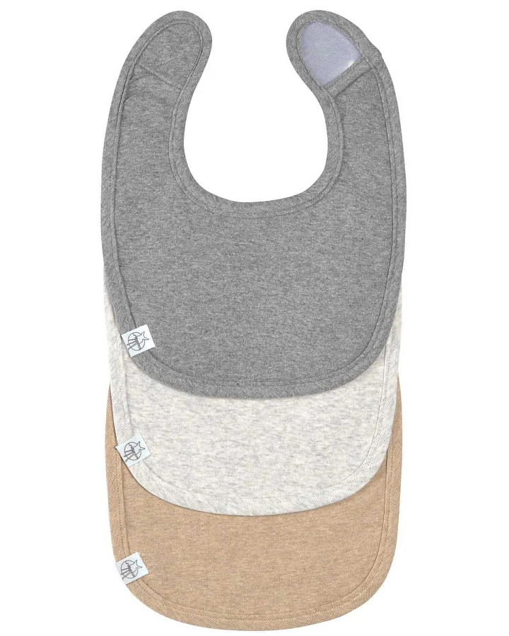 Lässig - Spucklätzchen 3er Set grau-beige