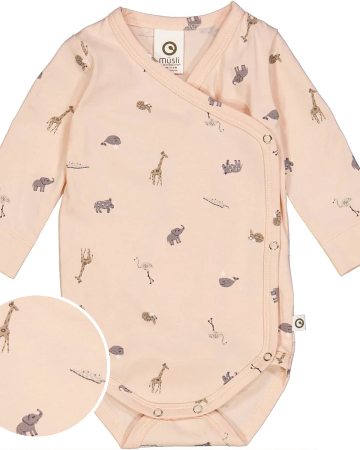Müsli by green Cotton - Wickelbody "Safari" hellapricot