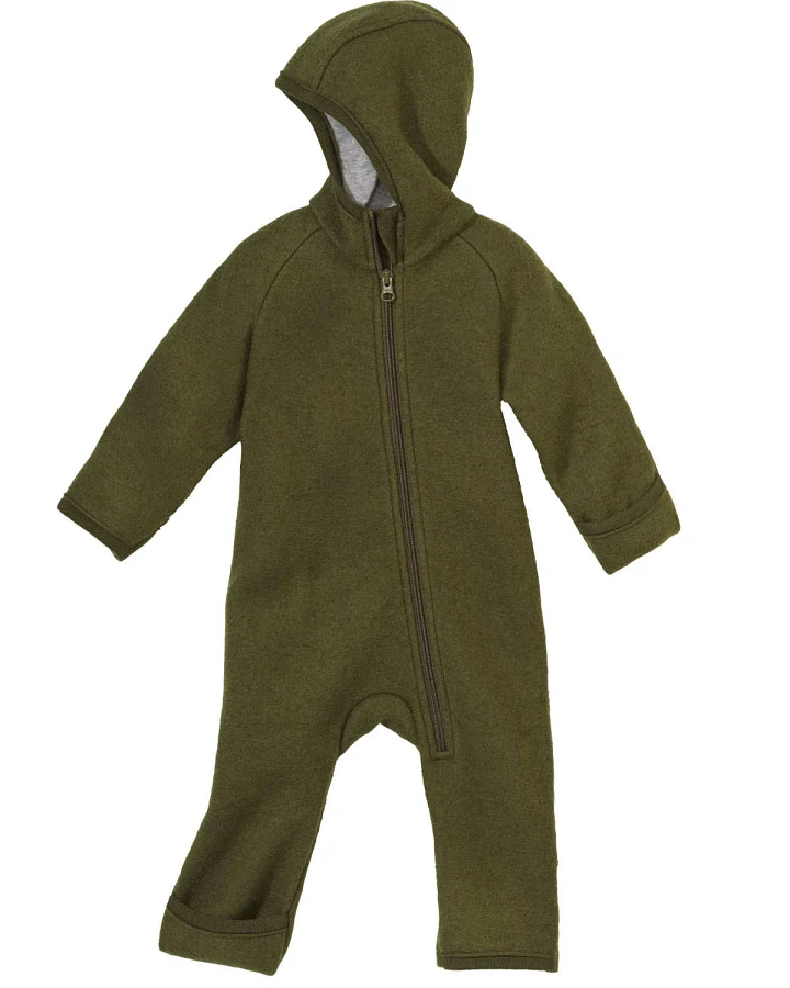 Disana - Wollwalk-Zippoverall oliv