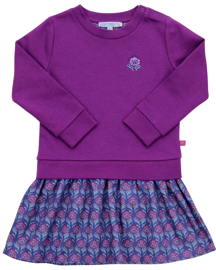 Enfant Terrible - Sweat-Kleid mit Flanell grape-cobalt