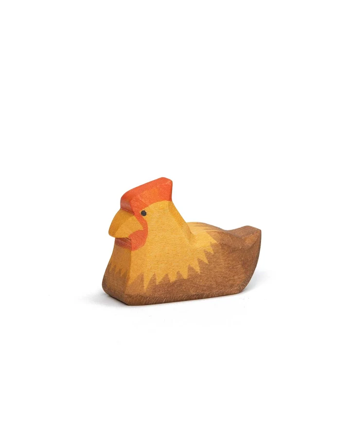 Ostheimer - Holztier Huhn braun liegend