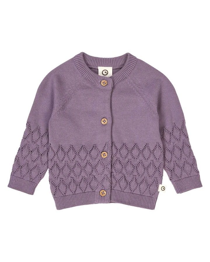 Müsli - Strickjacke "Ajour" lilac fog