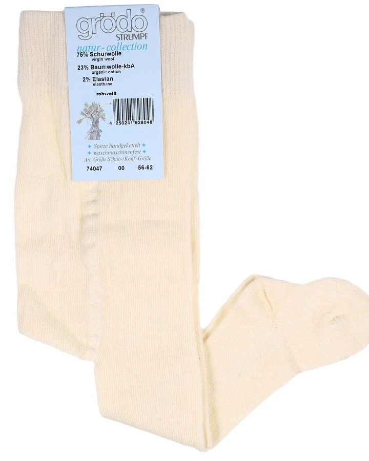 Grödo Strumpfwaren - Wollstrumpfhose Baby natur