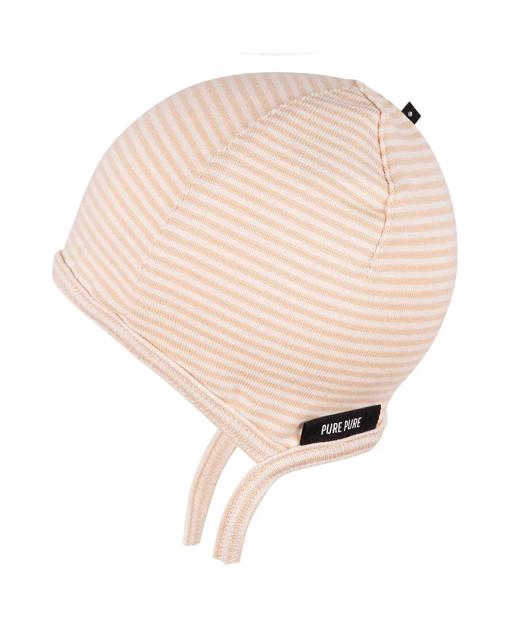 Pure Pure by Bauer - Bindemütze Baby natur geringelt