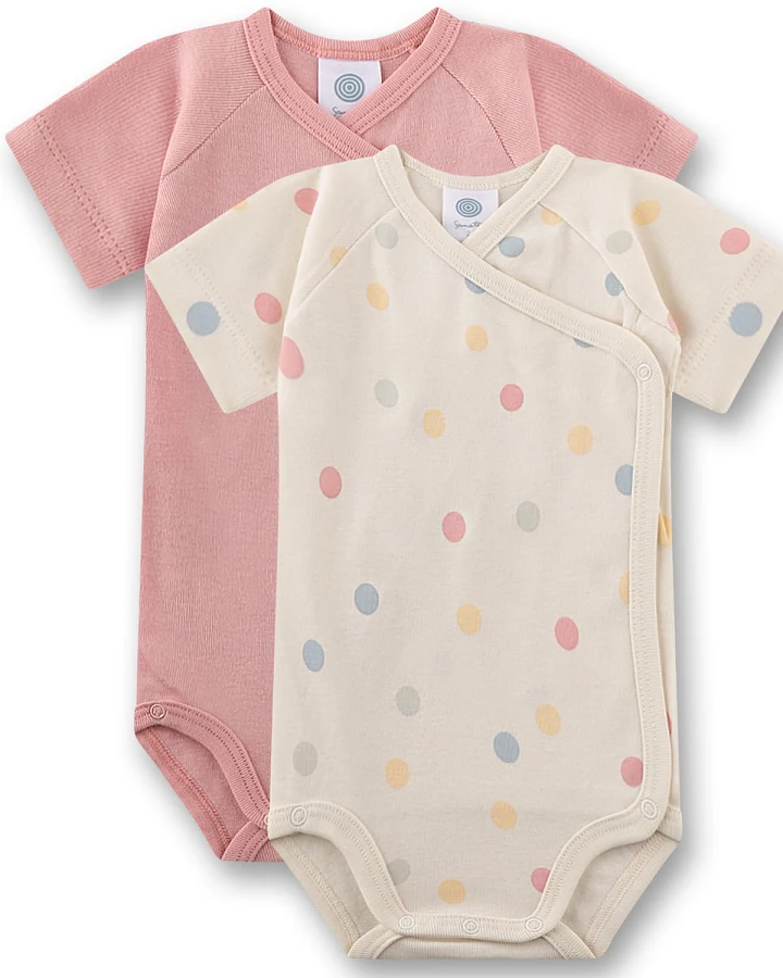 Sanetta - Wickelbody-Set "Punkte" rose-sand