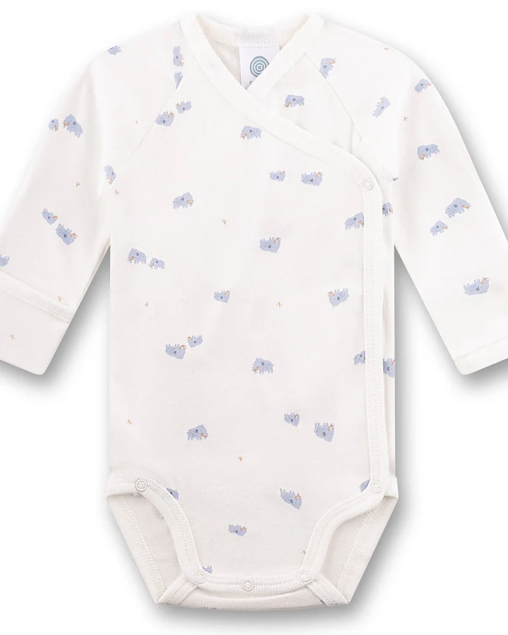 Sanetta - Wickelbody "Mammut" weiß-blau