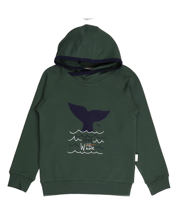Walkiddy - Hoodie "Walflosse"dunkelgrün