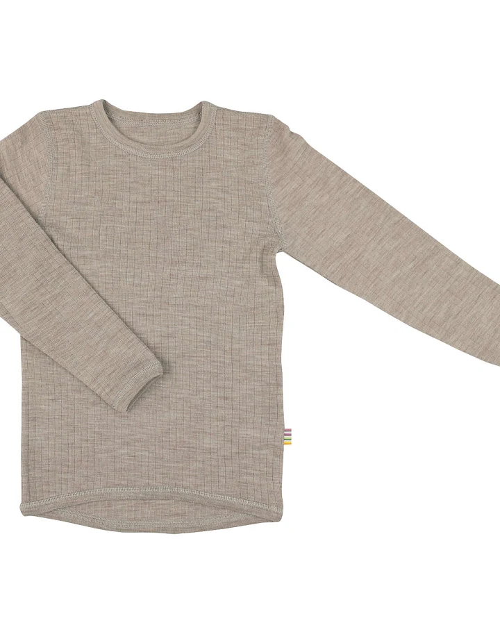 Joha - Langarmshirt Merinowolle sesam