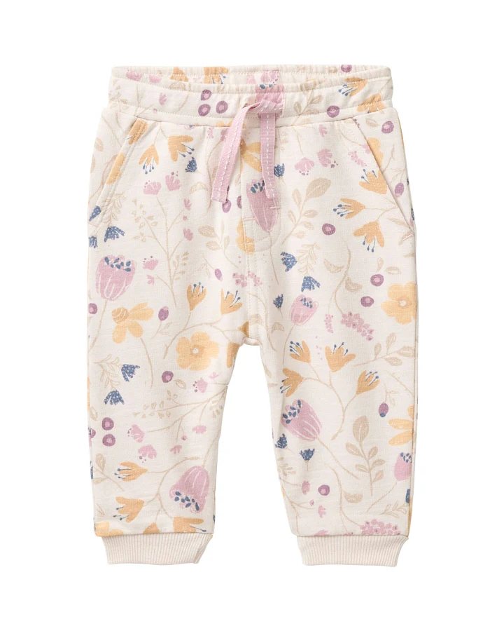 People Wear Organic - Sweathose "Blumengarten" puderrosa