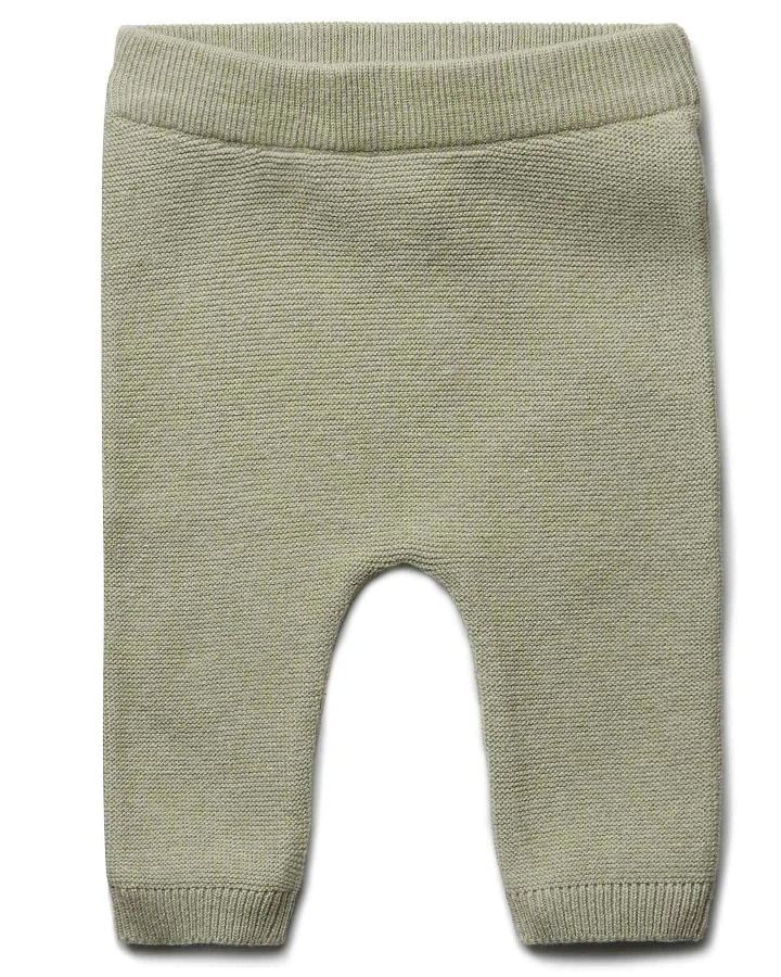 puri organic - Strickhose mit Seide pistazie