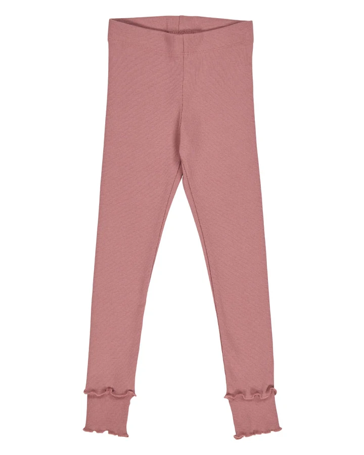 Müsli - Ripp-Leggings mit Rüsche altrosa