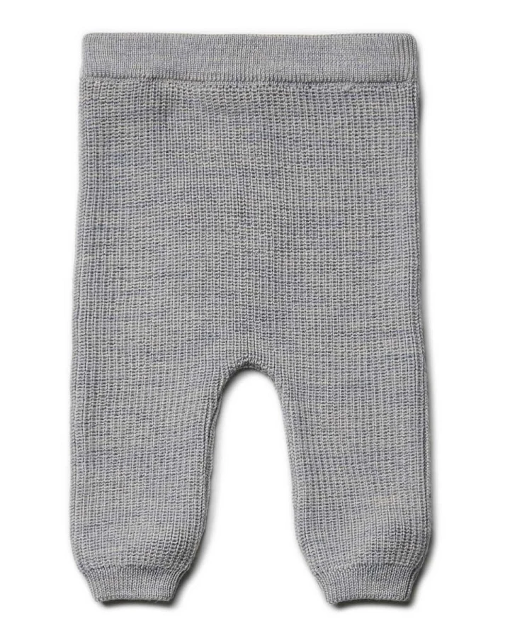 puri organic - Strickhose Merinowolle steingraumelange