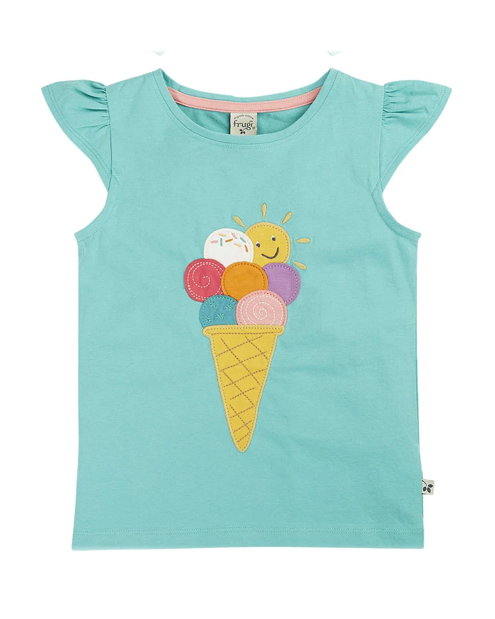Frugi - T-Shirt "Icecream" türkis