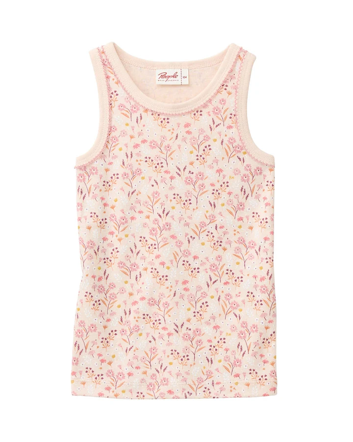 People Wear Organic - Unterhemd "Blumen" hellrosa